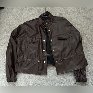 Leather lightweight jacket